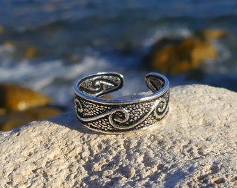 Hippy Teen ring, zilveren teen ring, kleine, minimale teen ring, voet sieraden, verstelbare teen ring, boho, hippie, cadeau voor vrouwen, hippy teen ring,