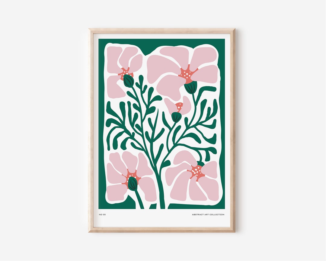 ABSTRACT FLORAL PRINT Floral Wall Decor Flowers Art Print Flower Wall