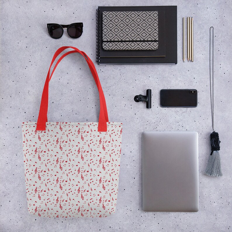 by Lauren Nicole Music Note Tote bag Music Bag Made in United States Music Tote Bag Tote Bag