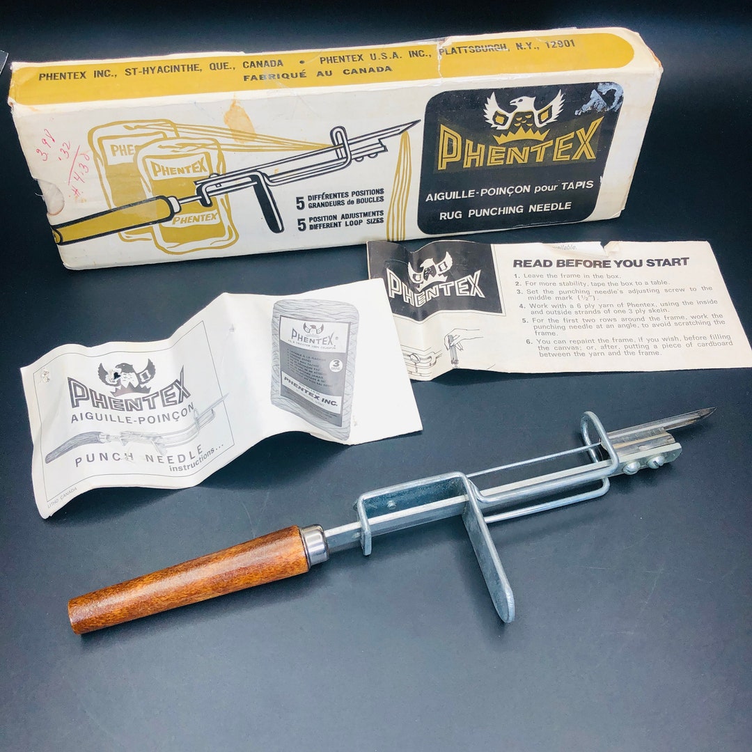 70s PHENTEX Rug Punching Needle, Vintage Rug Making Tool, Crafts DIY ...