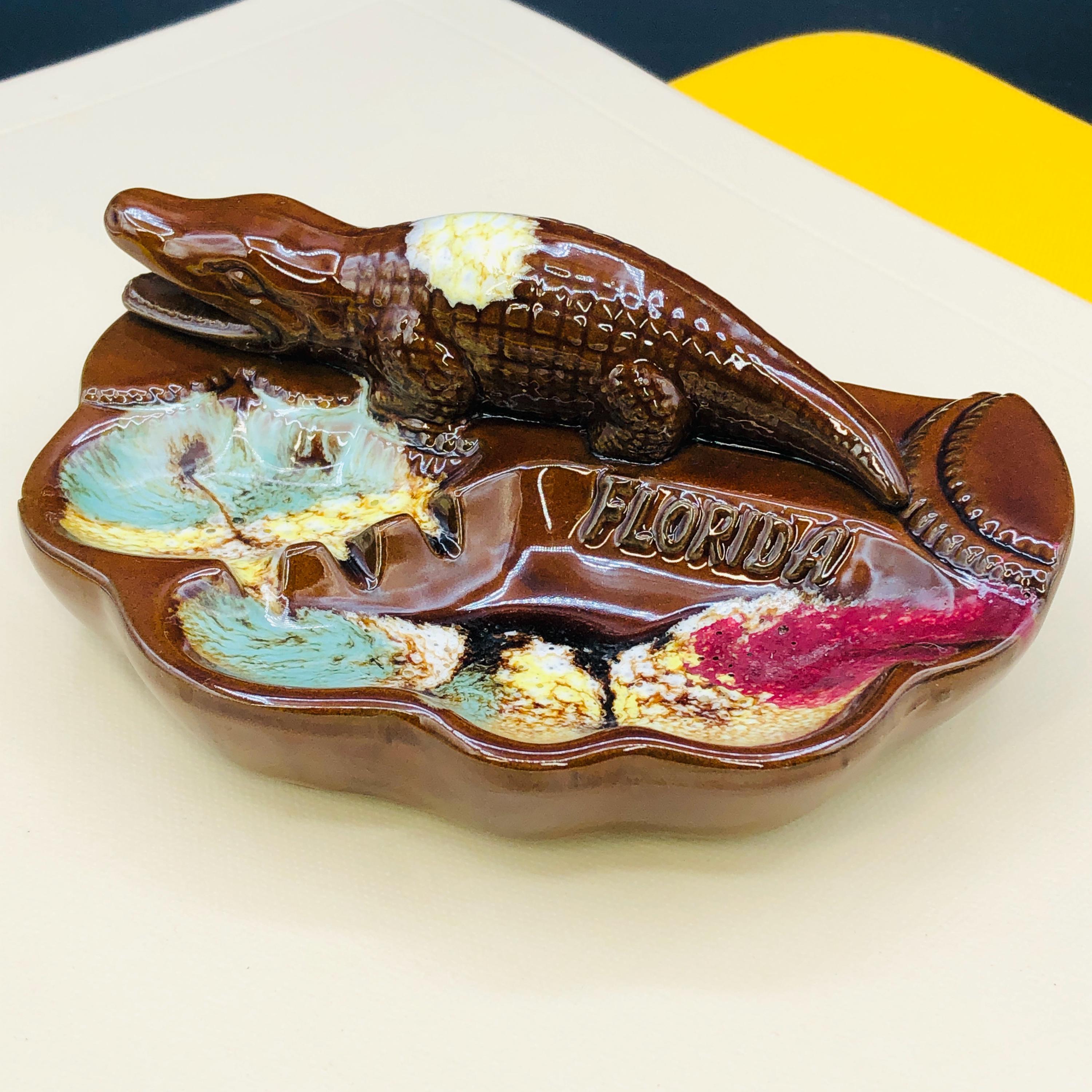 60’s ヴィンテージ　灰皿 60年代ヴィンテージ 陶器製 ゲイター灰皿：60年代フロリダ土産