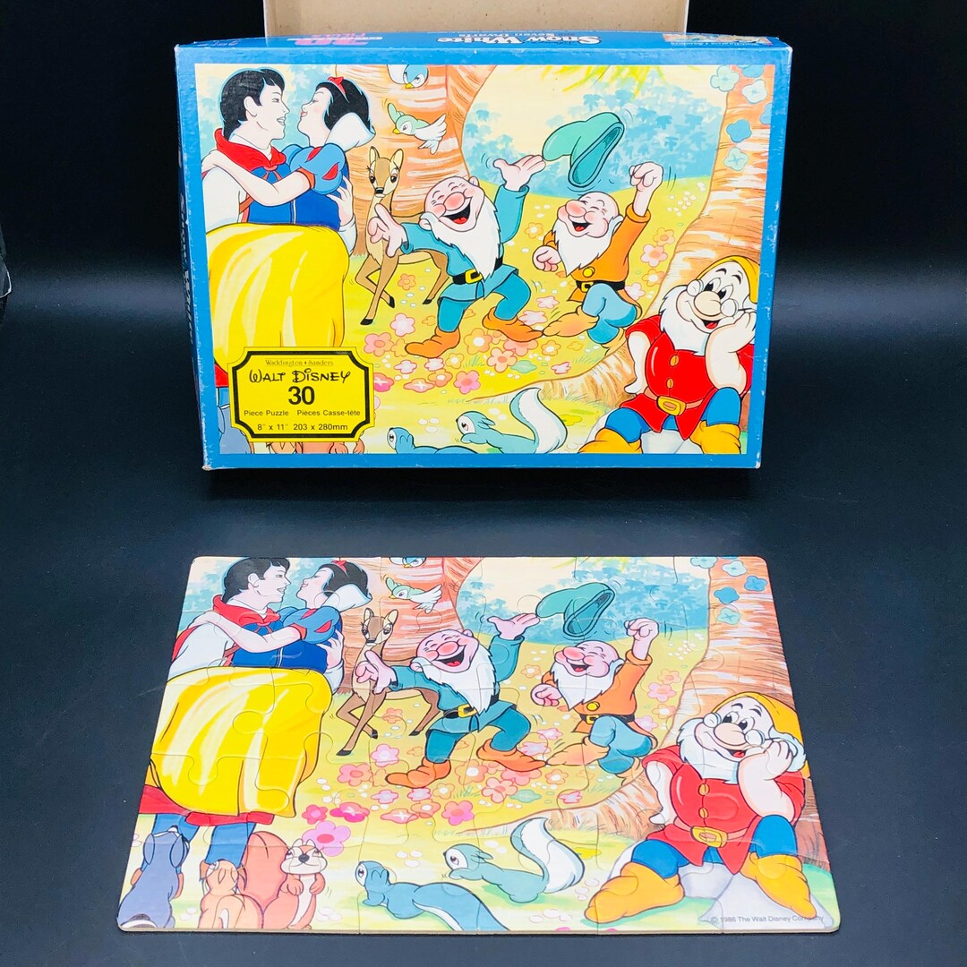 Vintage 1986 Snow White & Seven Dwarfs Jigsaw Puzzle - 30 Pcs COMPLETE ...