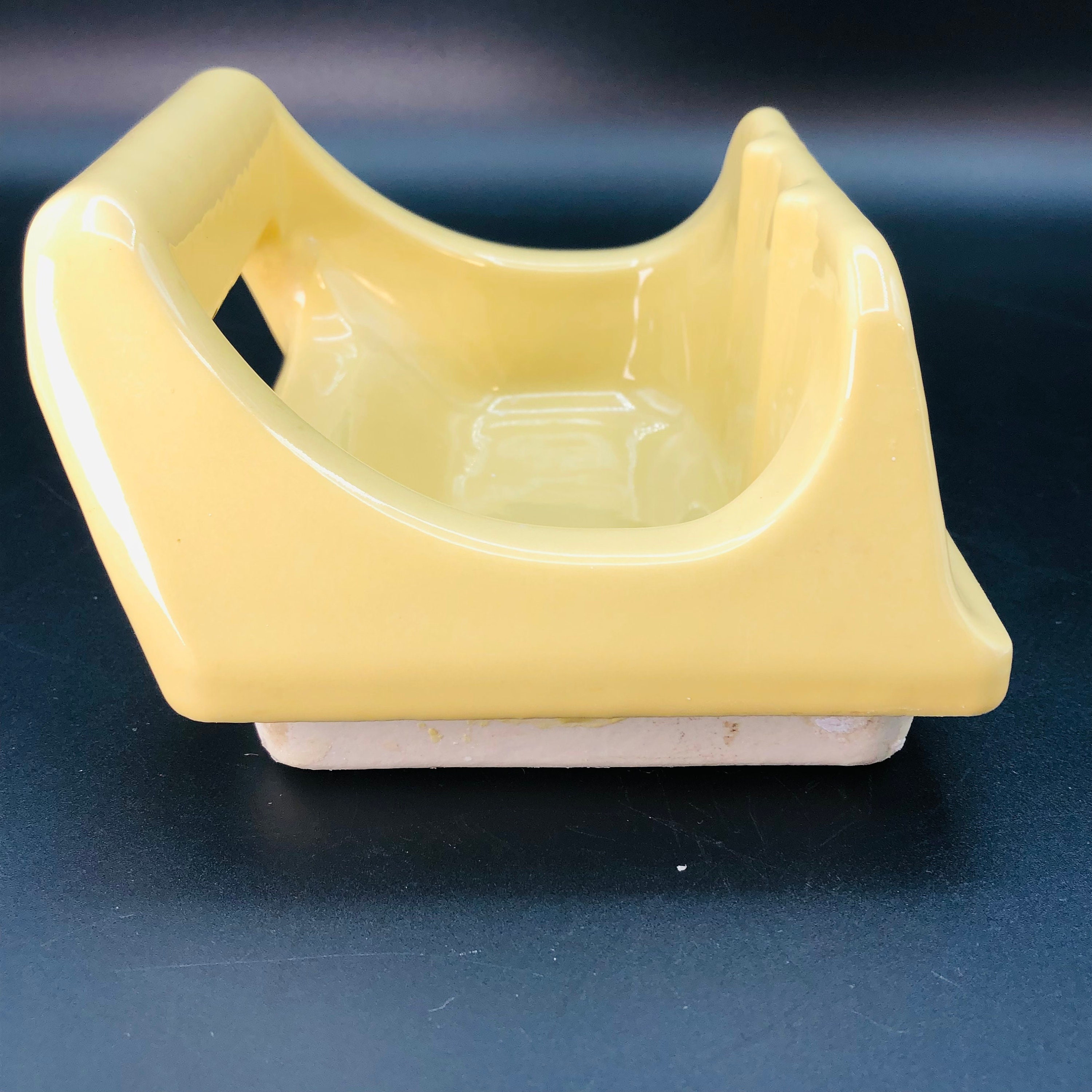 Vintage Porcelain Bathroom Fixture, 60s Honeycomb Yellow Wall Mount ...