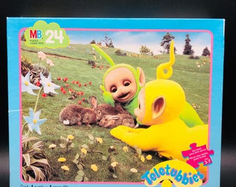 Vintage 1998 TELETUBBIES mit Bunnies Puzzle: 24 Teile KOMPLETT - Dipsy, Laa-Laa