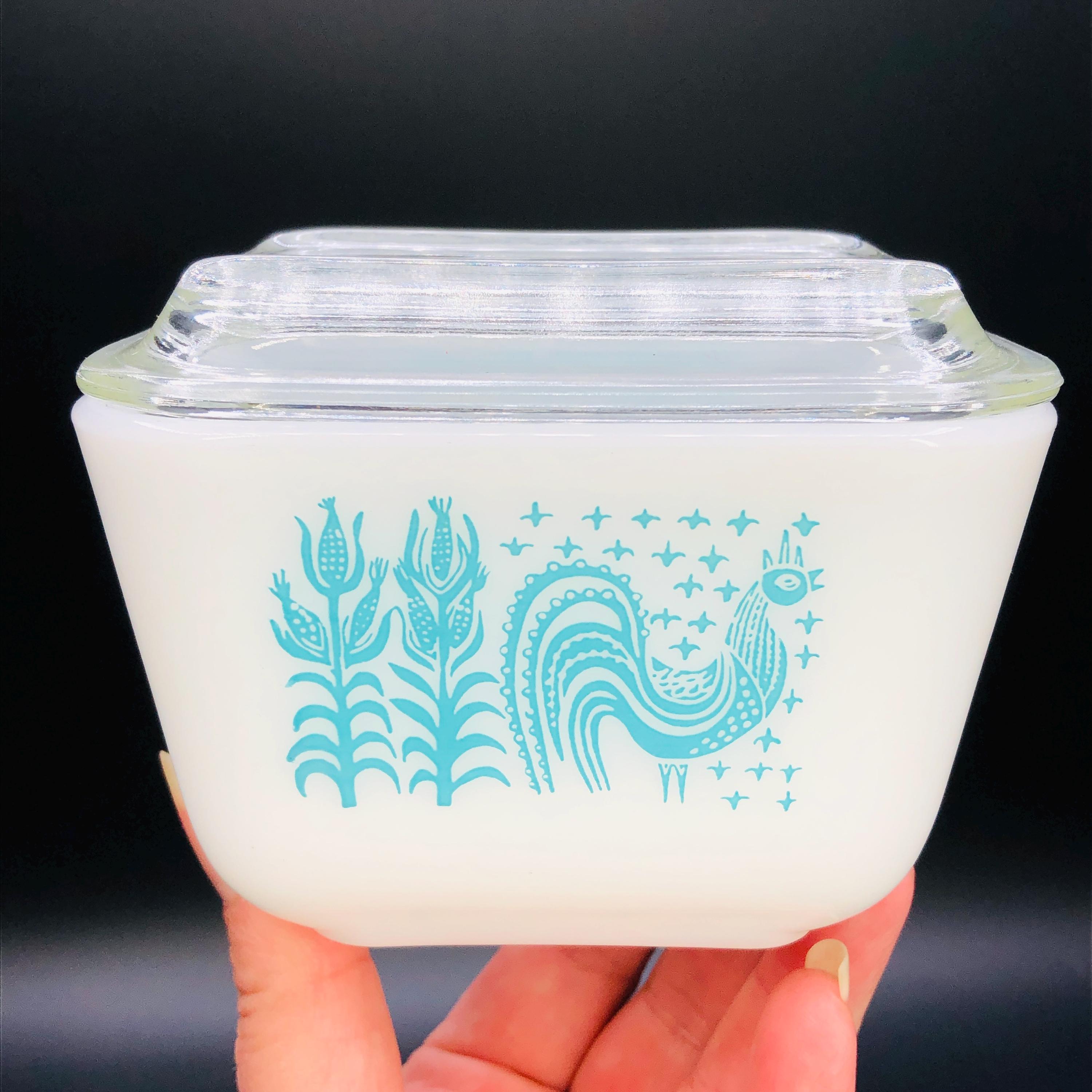 ヴィンテージ PYREX ターコイズ アーミッシュ バタープリント フリジー