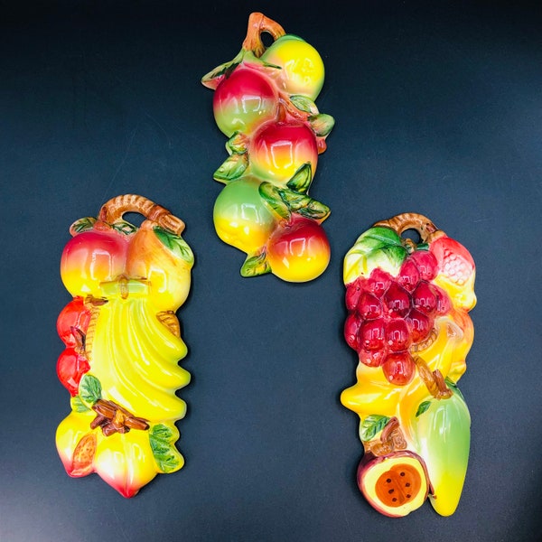Ceramic Fruit Wall Plaques Etsy Canada