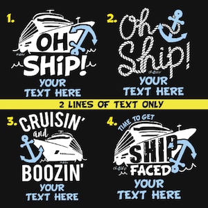 Custom Cruise Shirts, Cruise Shirts, Family Cruise Shirts, Cruise Tank top, Cruise Iron On, matching cruise, Oh Ship, Ship faced, Cruising image 2