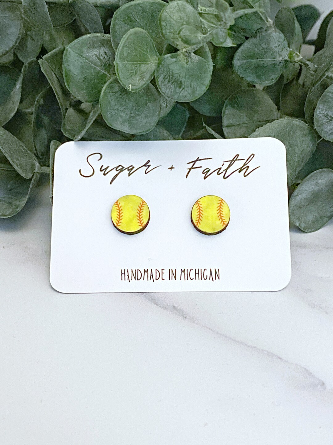 Softball Earrings Softball Studs Softball Gift Softball Jewelry