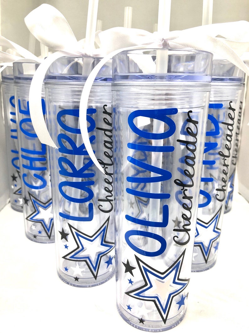 Cheer Tumblers 16oz Cups Plastic Cups With Straws Cheer - Etsy