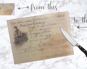 Recipe Cutting Board | Custom Glass Board | Preserved | Family Tradition | Glass Chopping | Grandma's Recipe