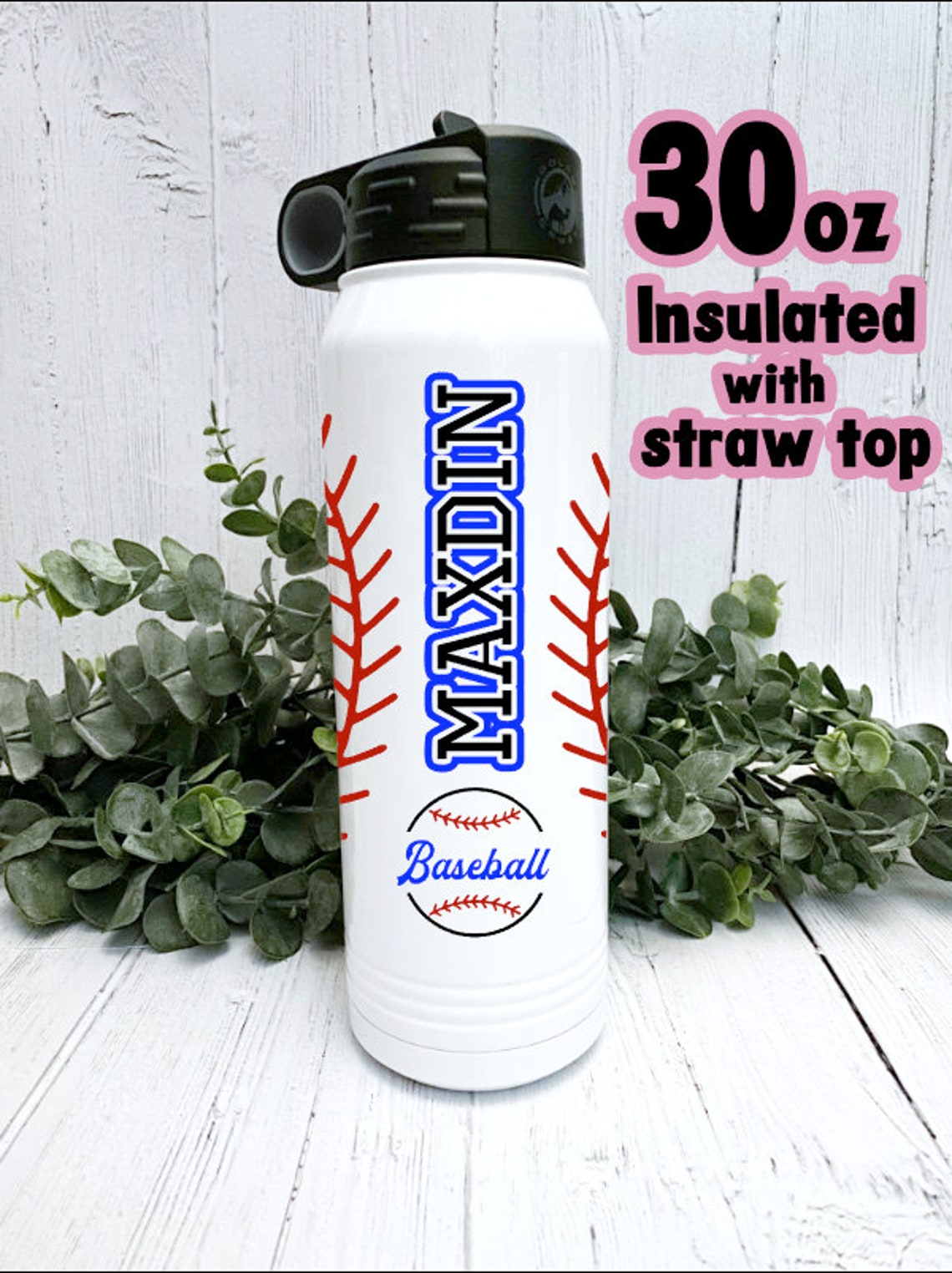 Baseball water bottle Team water bottle Aluminum water Etsy