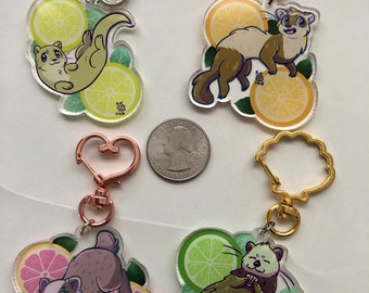 Citrus Mustelidae Clear Acrylic Charms