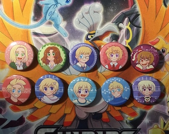 aph Anime Inspired Pinback Buttons - MADE TO ORDER