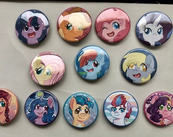 MLP Cartoon Inspired Pinback Buttons