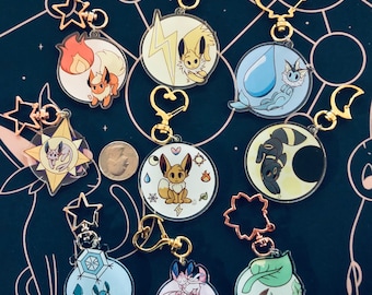 Evolution Clear Acrylic Charms: Video Game Keychains