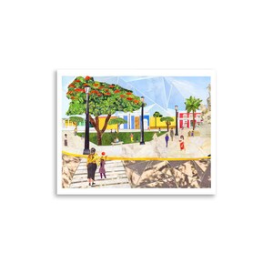 peruvian art | latina art | latin america plaza de armas art print | south american art | cityscape artwork