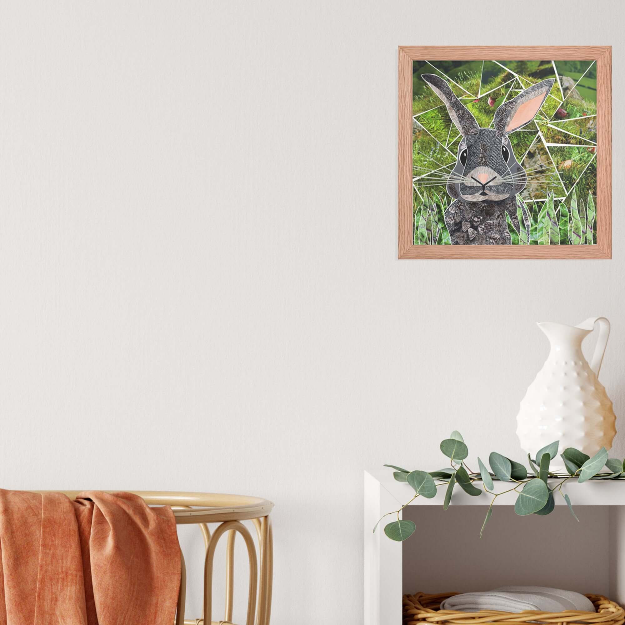 Bunny Rabbit Collage Art Print | Playful Nursery Decor - Etsy