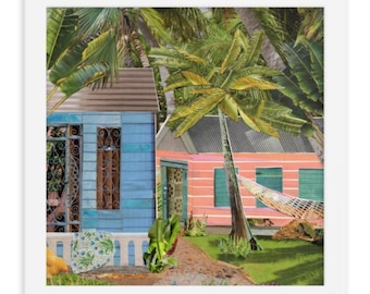 dominican republic art print | caribbean wall art | colorful el campo print | tropical chic decor