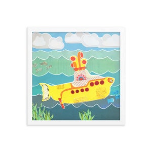 stampa artistica da parete beatles / cameretta per bambini a tema beatles / poster yellow submarine beatles / decorazioni da parete colorate / arte beatles / bagno per bambini