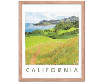 Lámina de amapolas de California / Arte mural de amapolas / Regalo de amapolas / Costa de California / Paisaje del condado de Marin / Lámina de California / Lámina de flores silvestres