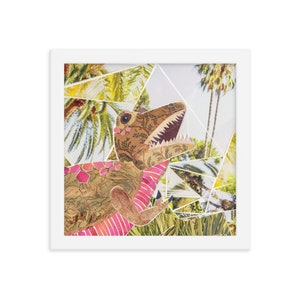 dinosaur print | pastel dinosaur | t-rex birthday gift | t-rex print for gender neutral nursery | sepia prints | three-rex gift | earth tone