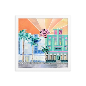 art deco print | retro miami print | pastel decor | architecture poster | art deco decor | miami beach gifts | miami beach art