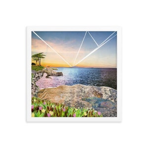 santa cruz art print | santa cruz california poster | coastal wall art | california wall art | ice plant art | sunset art | west coast art