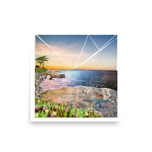 santa cruz print | santa cruz california poster | coastal wall art | california wall art | ice plant art | sunset art