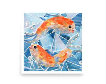 Pisces Goldfish Art Print | Playful Zodiac Astrology Gift