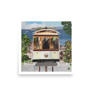 san francisco cable car print | bay area art | san francisco print | trolley car art | san francisco wall decor