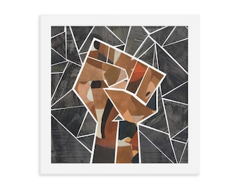 Black Lives Matter Fist Collage Art Print | Ingelijste giclée