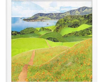 Impresión de amapolas de California / Arte mural de amapolas / Regalo de amapolas / Costa de California / Paisaje del condado de Marin / Impresión de California / Impresión de flores silvestres