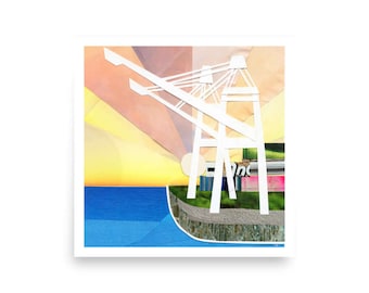 oakland art | oakland print | california wall art | bay area art | oakland cranes | travel wall art