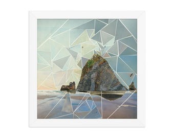 stampa di roccia pagliaio / opera d'arte della costa dell'Oregon / arte murale di roccia dell'Oregon