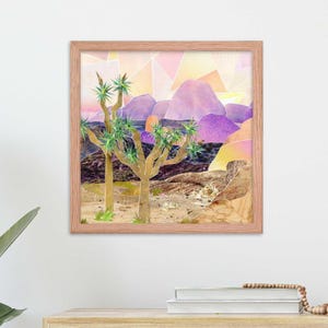 Joshua Tree Print – Collage aus recycelten Zeitschriften | Wüstenlandschaft Wandkunst | Natur-Liebhaber-Geschenk | Nachhaltiger Südwesten Poster