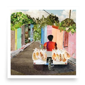 carribean wall art | bread art print | dominican republic | dominican art | colorful kitchen decor | tropical chic decor