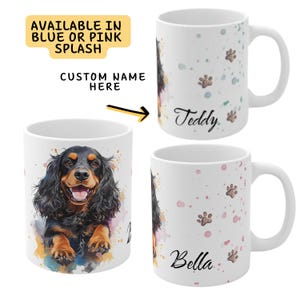 Taza de Cocker Spaniel: Retrato personalizado con pintura rosa tricolor