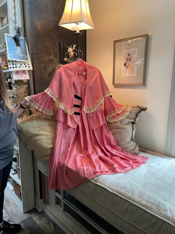 French Vintage Victorian Theater Costume Pink Satin Etsy