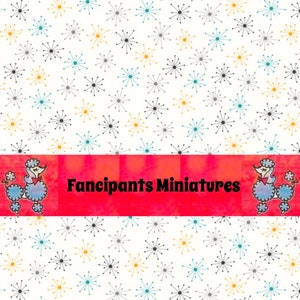 Tiny Atomic Mid century mod wallpaper~art paper Miniature Printable