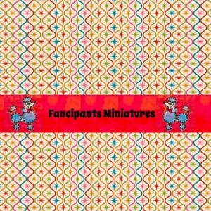 Curvy Burst Mid century mod wallpaper~art paper Miniature Printable