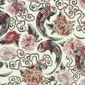 Miniature Dollhouse Cream Koi fish wallpaper DIGITAL DOWNLOAD