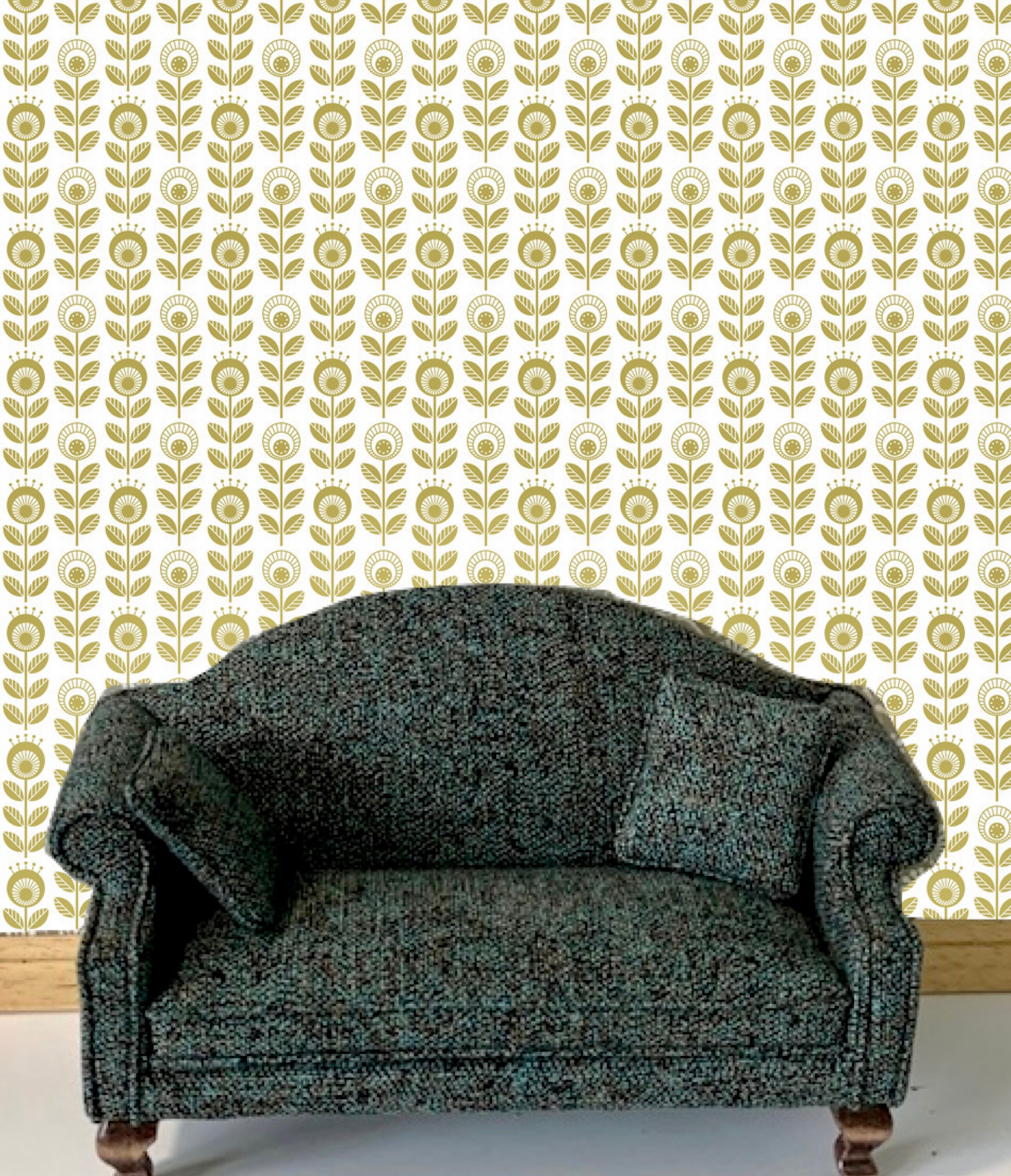 Mid Century Mod Scandinavian Gold Wallpaper / Art Paper, Scrapbook ...