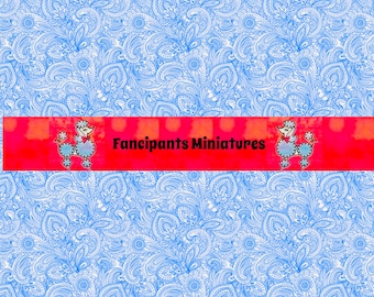 Lost in Blue Paisley miniature dollhouse wallpaper printable