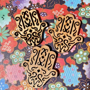 Hand of Fatima wood plaque Miniature dollhouse art