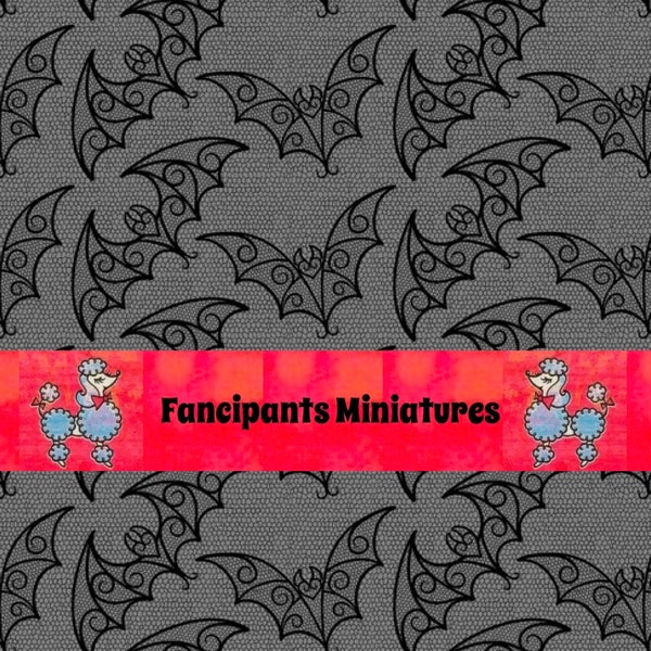 Lacy Bats Tapete Kunstpapier Miniatur Printable