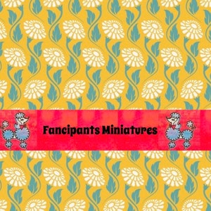 Golden Sunflowers vintage wallpaper Miniature Printables