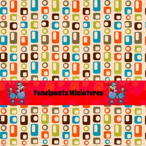 Stylized Squares Mid century mod wallpaper~art paper Miniature Printable