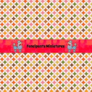 Mod Diamond Mid-century Miniature wallpaper~art paper Printable