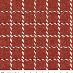 The Best of She Who Sews Windowpane plaid in Barn Red by J. Wecker Frisch for Riley Blake Designs