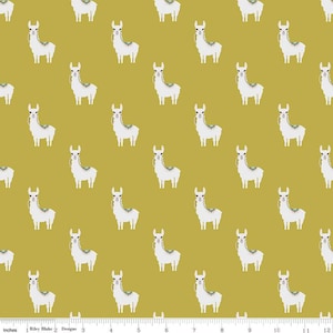 Hibiscus Alpaca&#39;s in Citron by Simple Simon & Co for Riley Blake Designs